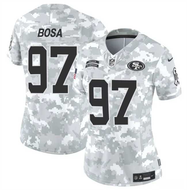 Women%27s San Francisco 49ers #97 Nick Bosa 2024 F.U.S.E Arctic Camo Salute To Service Limited Stitched Jersey Dzhi->seattle seahawks->NFL Jersey